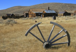 Settler's broken wagon wheel